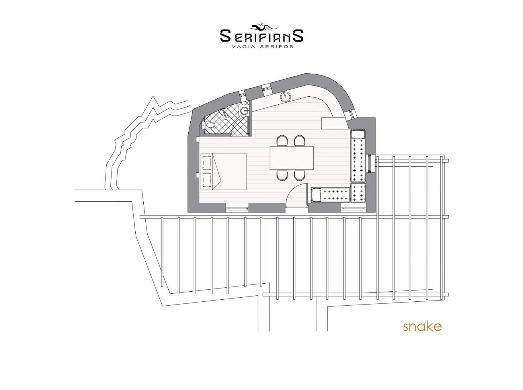 Snake House 180 Sea View - Serifians Residences Vayiá 외부 사진